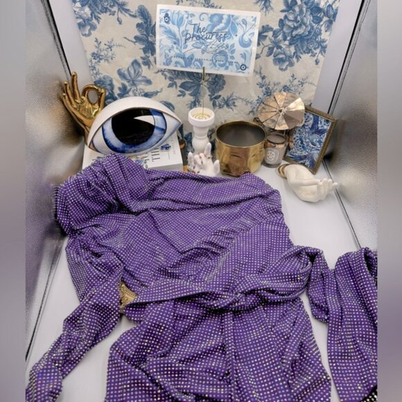 🆕 BRONX & BANCO 🧿 NWOT Starlight Rhinestone Embellished Mini Dress, Sz L US 8 - Picture 2 of 16